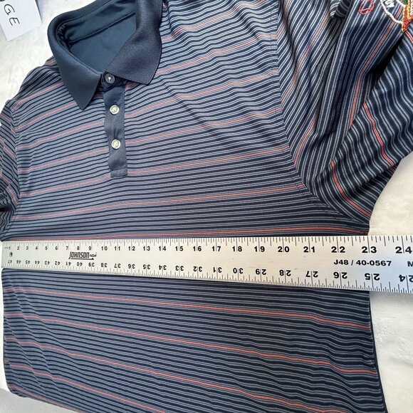 Callaway Mens Striped Long-Sleeve Golf Polo Shirt Pebble Beach Invitational EMC - Picture 7 of 8